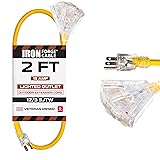 Iron Forge Cable 2 Foot Lighted Outdoor Extension