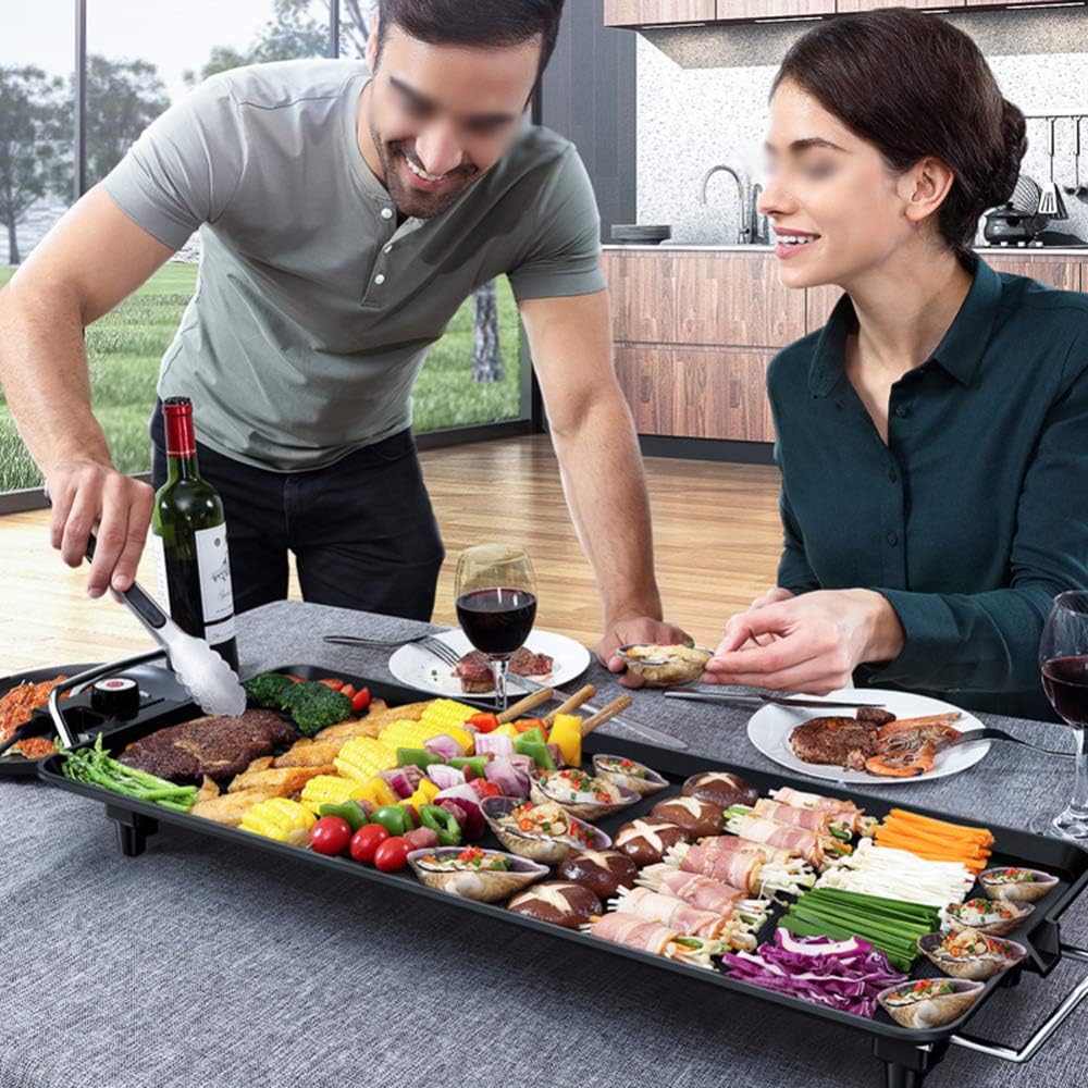review Indoor Electric Barbecue Grill Korean Smokefree BBQ Table Ith Adjustable Temperature 1400w High Power for Home Outdoor Courtyard Dinner