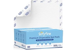 SOFYFINE Tear Resistant Bed Pads 36"x36" Disposable Extra Large 135 Gram Heavy Duty Absorbency Adults Incontinence Chucks, XXL Thicken Puppy Pee Pads,10X Absorbency 360 Lb Transfer[30 Pads]