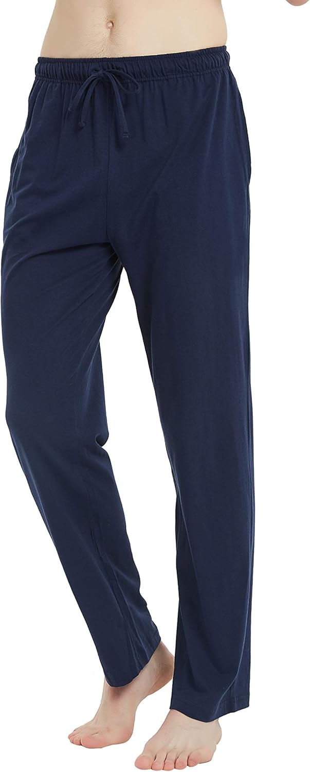 U2SKIIN Mens Cotton Pajama Pants, Lightweight Lounge Pant with Pockets Soft Sleep Pj Bottoms for Men at  Men’s Clothing store
