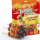Jungle Calling Dog Treats, Multi-Flavor Kabob Dog Snacks, Edible Dog Kabobs, Made with Chicken, Duck, Beef, Sweet Potato and Pumpkin, Rawhide Sticks for Dogs