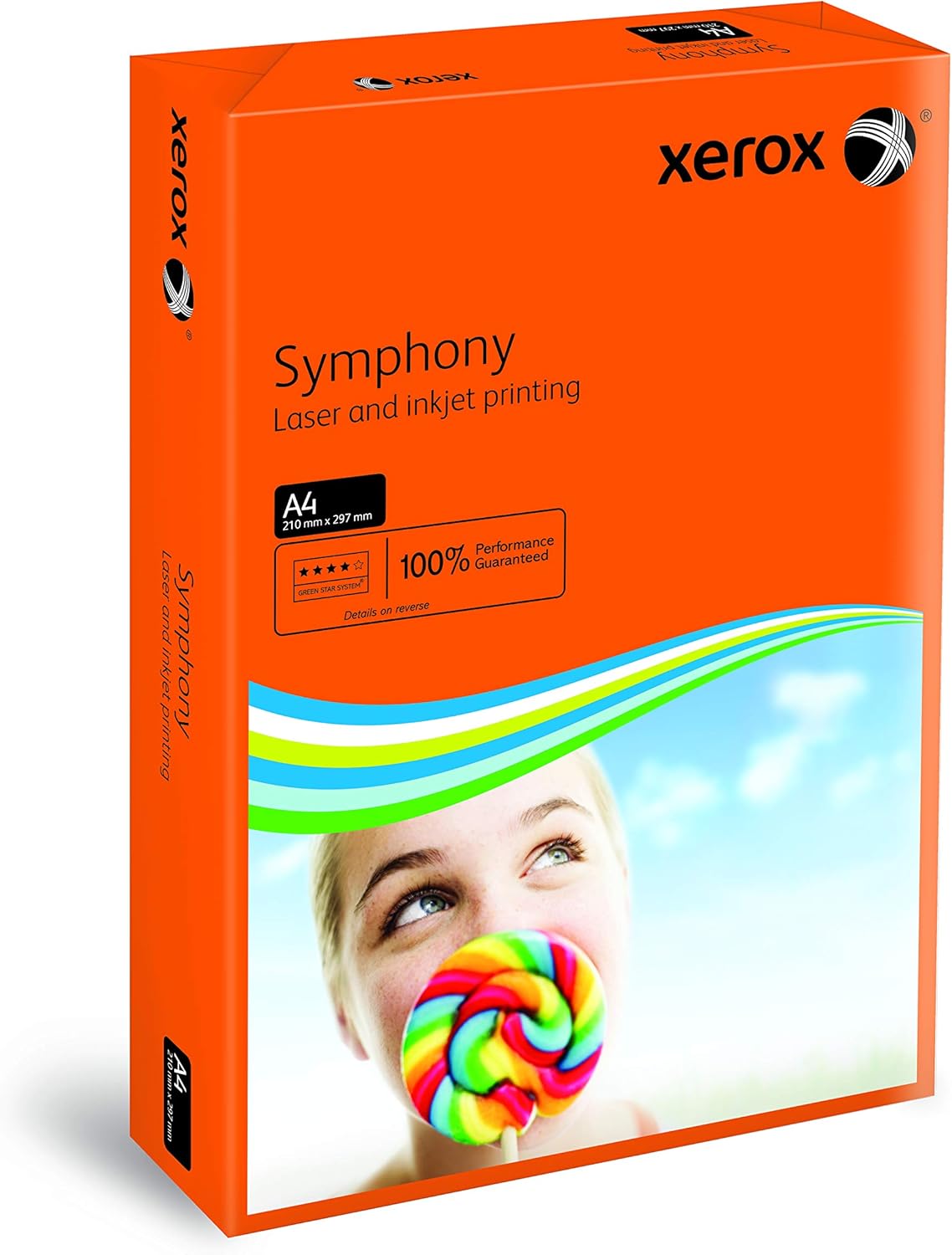 Xerox Symphony Coloured Paper Multifunctional ReamWrapped 80gsm A4 Orange Ref 3R93953 [500
