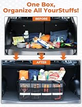Oasser Car Boot Organiser Storage Collapsible with 3 Compartments Grey view 6