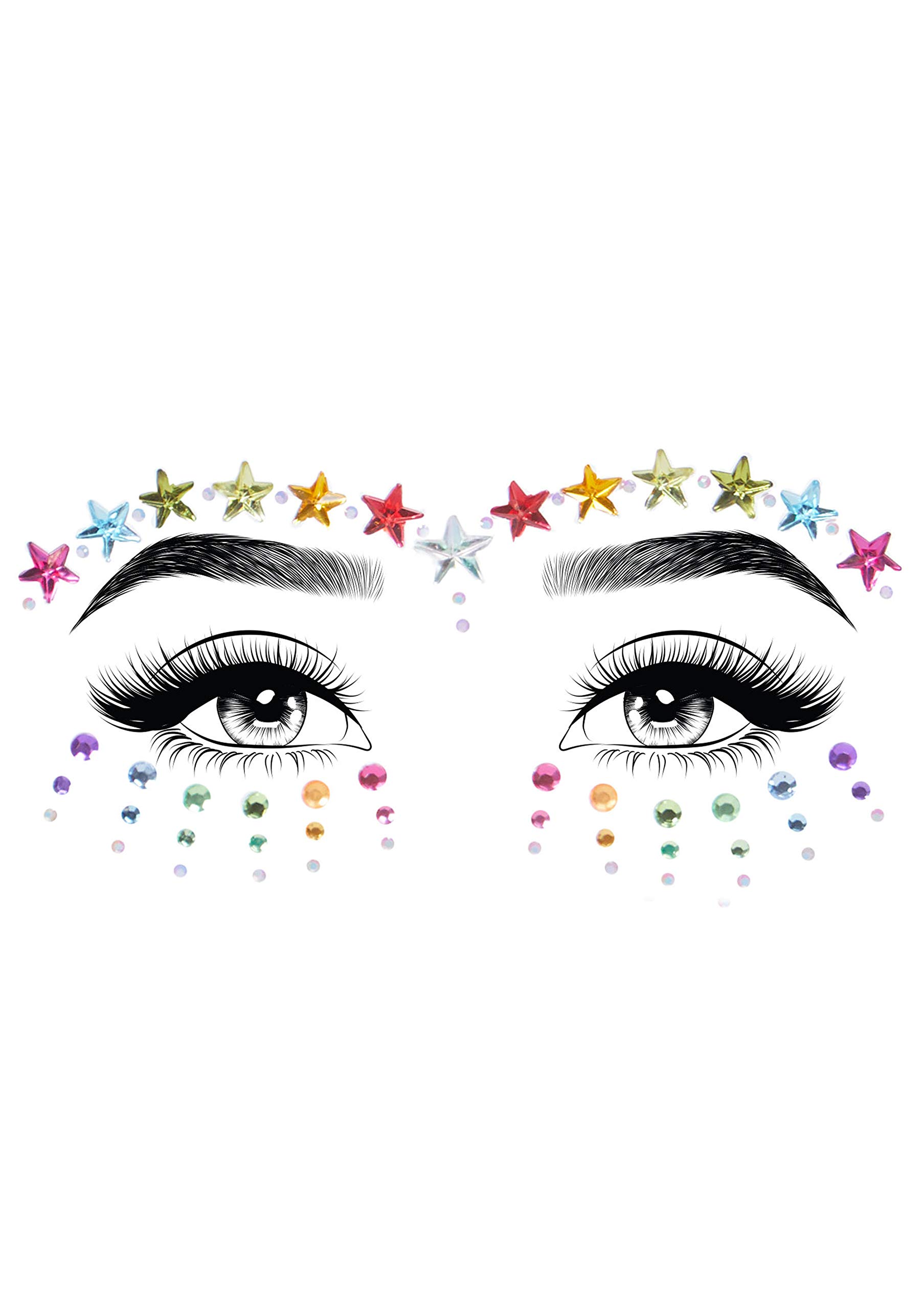 Leg Avenue Jovi Face Jewels Sticker, One Size, Multicolour, 0.3 kg