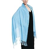Glory Max Women Large Soft Silky Pashmina Shawl Wrap Scarf in Plain Solid Colors