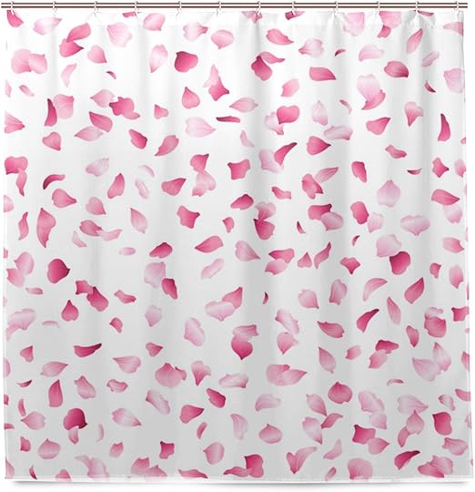 Amazon Vawa シャワーカーテン おしゃれ 防カビ 北欧 花柄 花弁柄 幾何学模様 ピンク きれい おしゃれ バスカーテン リング付属 フック 防水 風呂カーテン 間仕切り 取り付け簡単 180ｘ180 Cm シャワーカーテン ホーム キッチン オンライン通販