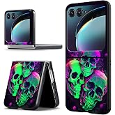 ACWDMKH for Motorola Razr 2025 Case,for Moto Razr 60 Phone Case Cute Slim Hard PC Ultra-Thin Anti-Scratches Shockproof Protective Phone Cover,Green Purple Skull
