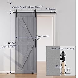 SMARTSTANDARD 30in x 84in Sliding Barn Door with