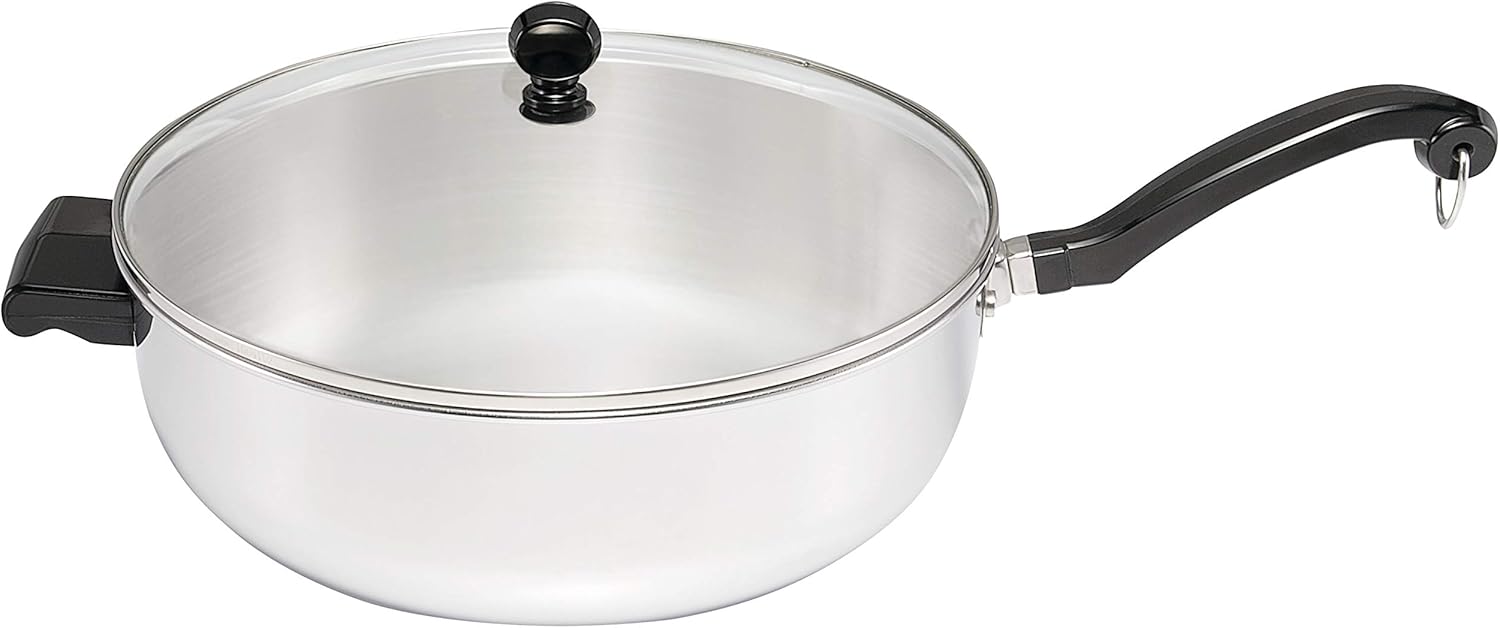 Farberware Classic II Stainless Steel Fry Saute Pan/Chefpan with Lid, 6 Quart, Silver,70097