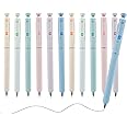 Gel Pens, Extra Smooth Black Ink Pen, 12 Pcs 0.5mm Fine Point Writing Pen for Journaling Note Taking, Quick Drying Retractable Pen, Cute Aesthetic Stationery School Office Supplies Gift for Women