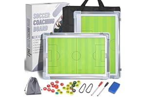 ZPU Soccer Coaching Board, Magnetic Soccer Board for Coaches, Soccer Tactics Clipboard with Dry Erase, Marker Pen, Magnets and Storage Bag, for Teaching and Game Plan