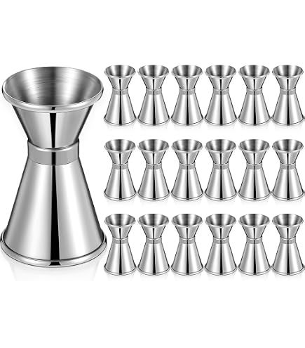 Lallisa 30-Pack Plastic Cocktail Shaker Set – 12oz Clear Mixing Cup With Strainer & Scale