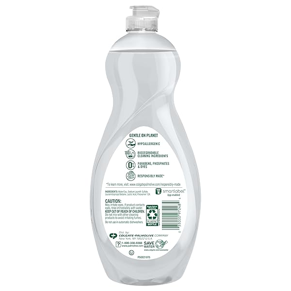 PALMOLIVE ULTRA DISHWASHING LIQUID DISH SOAP, PURE + CLEAR FRAGRANCE FREE – 32.5 FLUID OUNCE (PACKAGING MAY VARY)