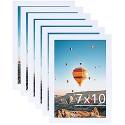 JCJMY 7x10 Picture Frame Set of 6 White for Wall
