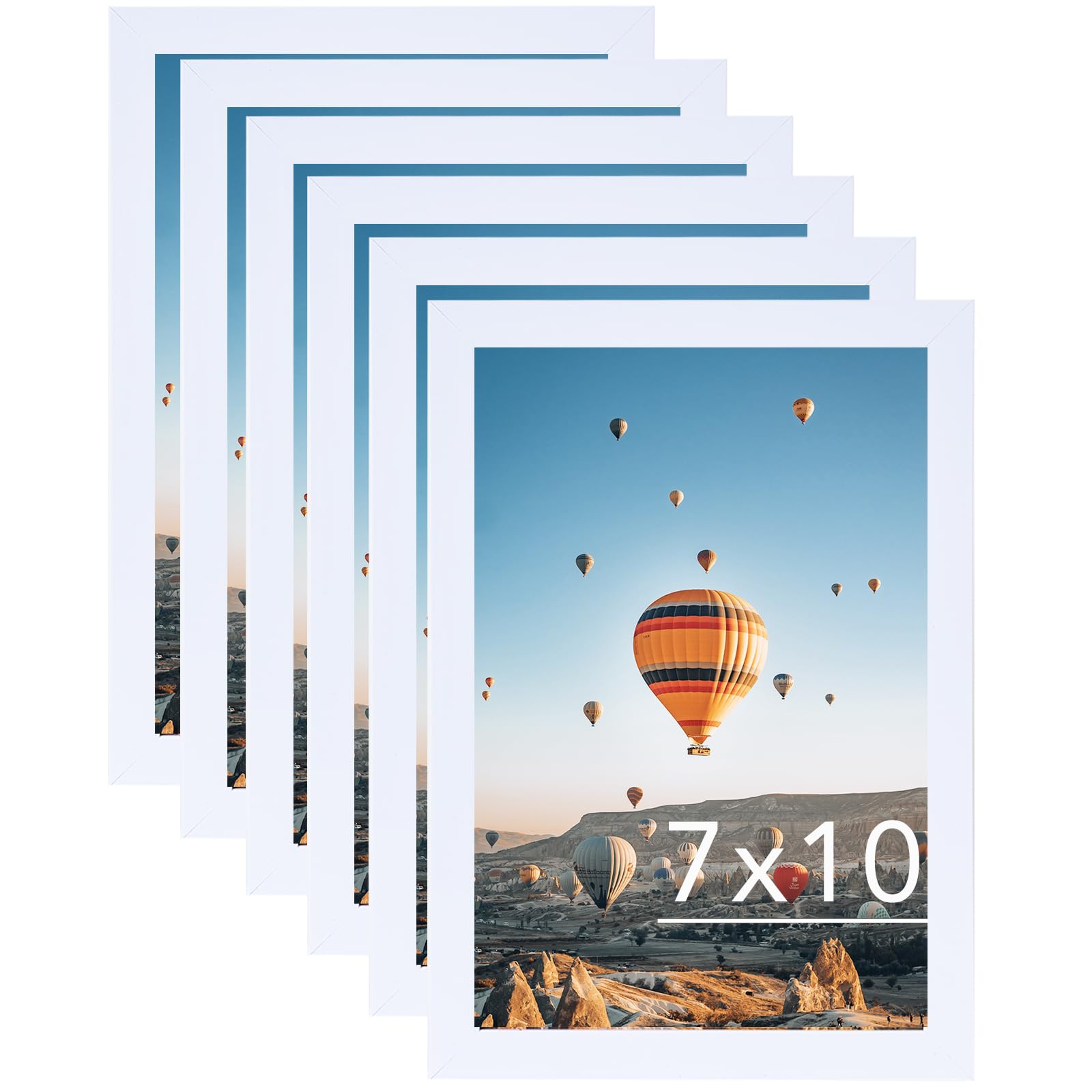 JCJMY 7x10 Picture Frame Set of 6 White for Wall