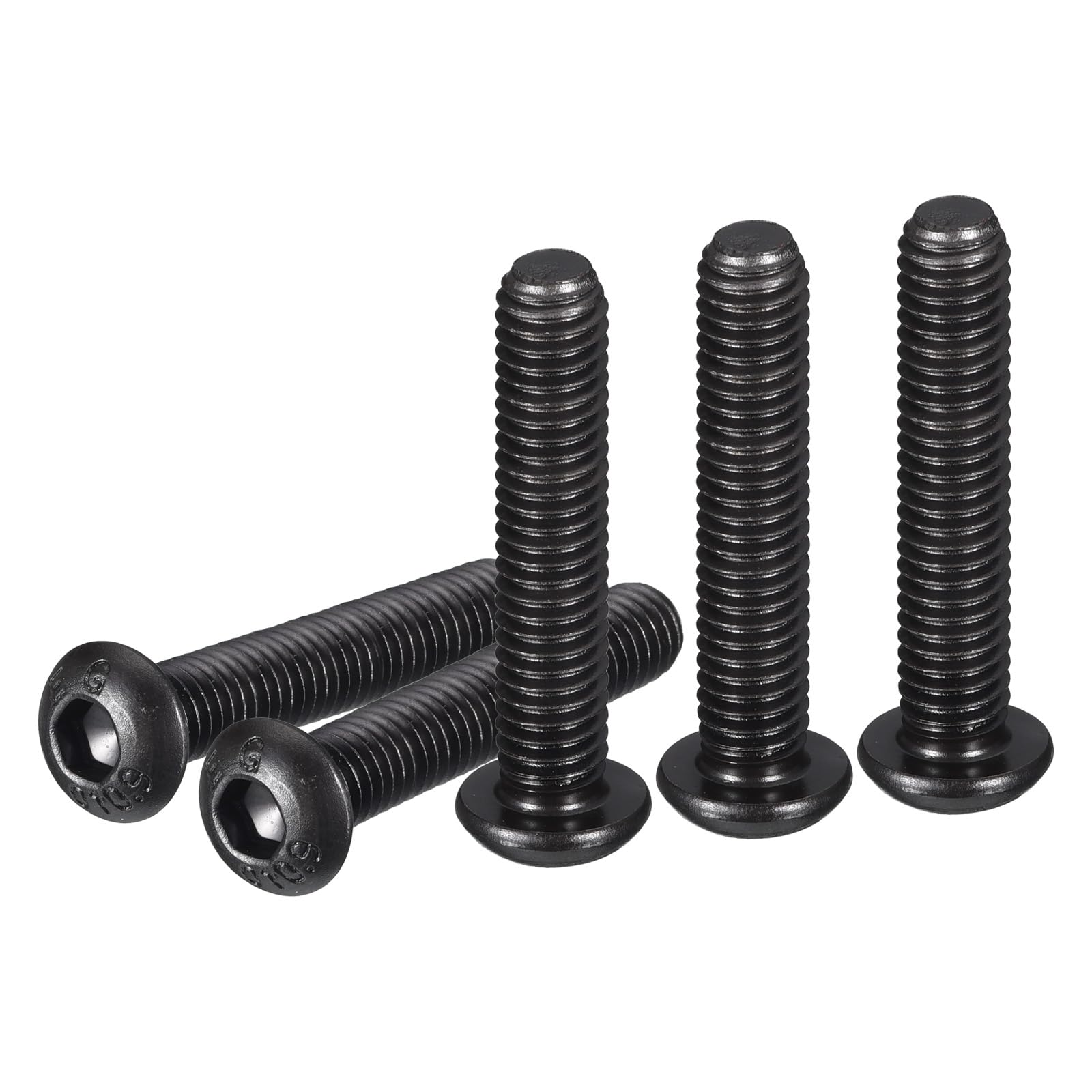 DTGN M6-1x30mm Button Head Socket Cap Screws - 40Pack - Good for Machine - Carbon Steel Black Oxide - Hex Drive Full Thread Fasteners