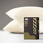 MAYFAIR LINEN 100% Egyptian Cotton Pillow Cases King - 1000 Thread Count Pillow Cases King Size Set of 2, Soft Cooling & Breathable Extra Long Staple Sateen Weave Cotton Pillow Covers for Bed - Ivory