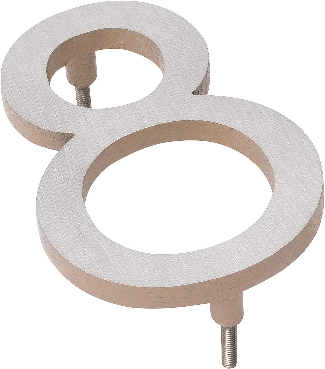 Address Signs - Montague Metal Products MHN-08-F-TE2-8 Solid Brushed Aluminum Modern Floating Address House Numbers, 8