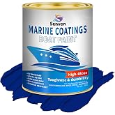 SENVEN Boat Paint, 35 Oz Gloss Blue Marine Boat Topside Bottom Enamel Marine Paint for Boats, Wood, Fiberglass, Aluminum, Metals Oil-Based Epoxy Dark Blue