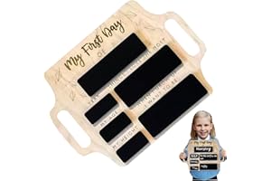 First Day of School Board, First Day of School Sign, 11.4x8.5 Wooden Chalkboard with Handle, Personalized Photo Prop for Kind