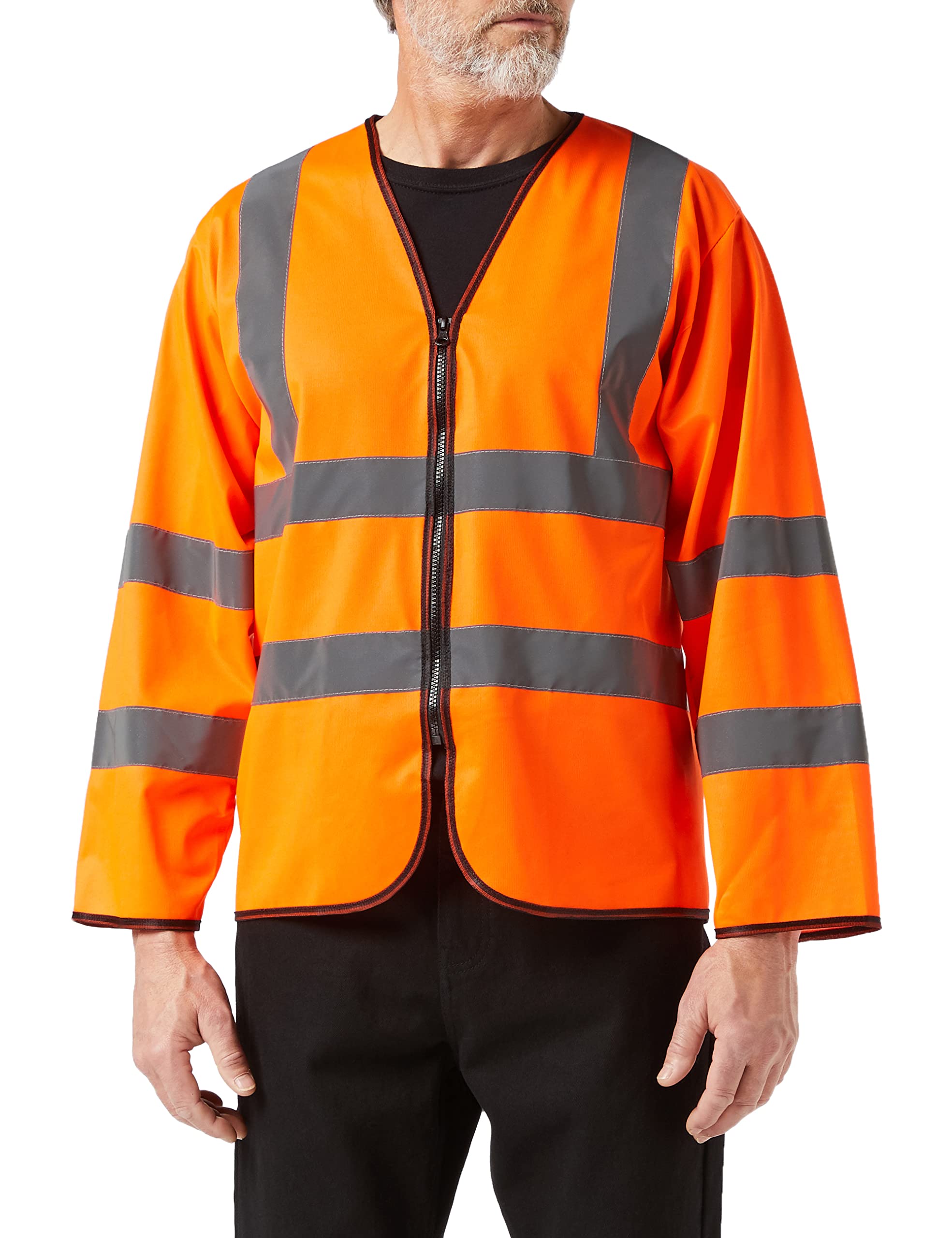Supertouch 32682 Long Sleeved Hi Vis Zip Vest, Medium, Orange