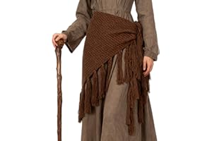 L'VOW Medieval Norse Witch Shawl Ren Faire Fringe Tribal Celtic Shawl Viking Hip Scarf Skirt Shaman Pagan Accessory