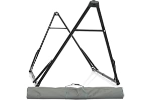 Tranquillo Unity Adjustable Hammock Stand, Collapsible Camping Hammock and Stand, 800 lbs Capacity Steel Double Hammock Stand for 2 Persons, Steel Frame - Black