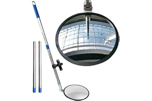 Global Care Market Portable Under Vehicle Inspection Mirror – Convex Under Car Search Mirror with Extendable Long Pole for Security Check Under Cars, Truck, Equipment, Over Shelves and Corners