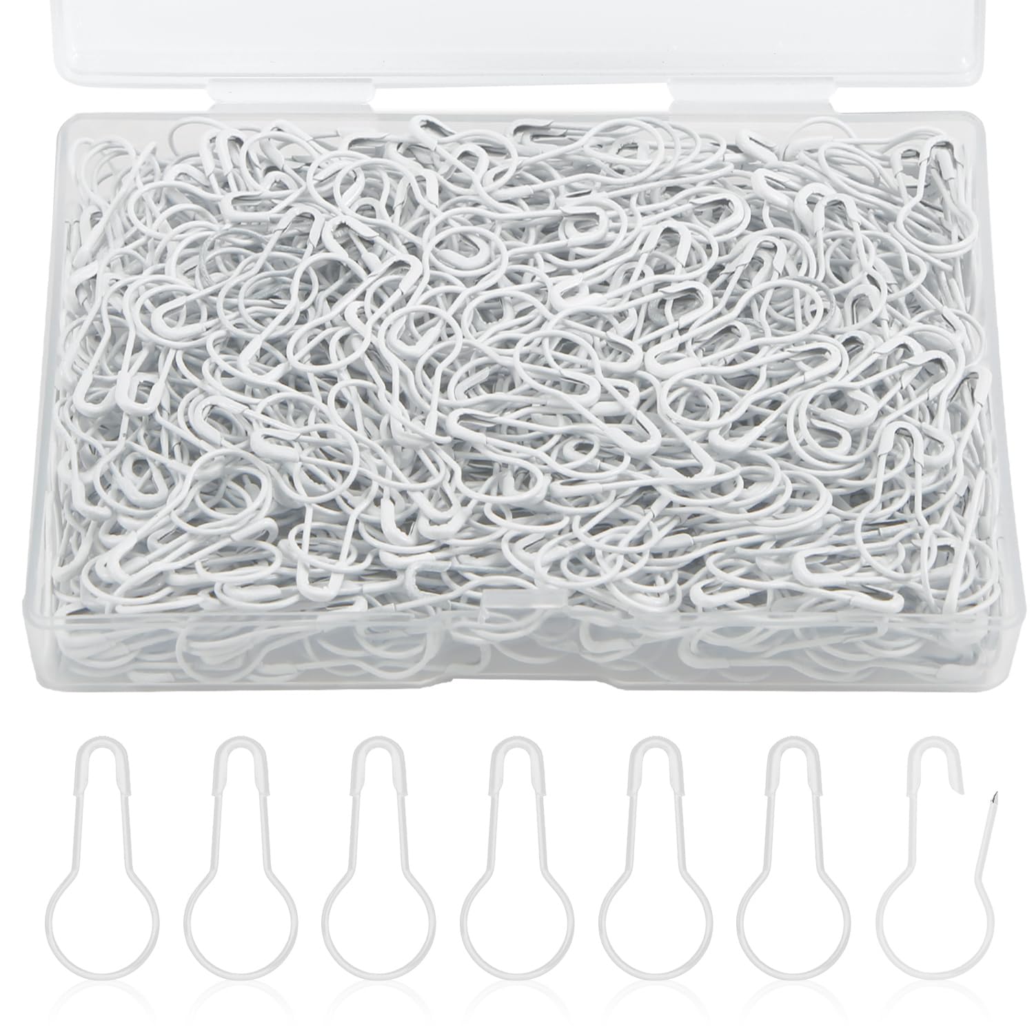 NQEUEPN 500pcs 22x10mm/0.86x3.94 White Metal Safety Pins, Practical Style for Clothes Crafts Quilting Charms Buttons