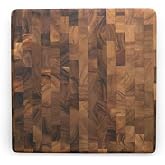 Ironwood Acacia Wood Charleston 14" Square End Grain Chopping &amp; Prep Board | Knife-Friendly End Grain Surface | Protects Blade Edges | Ideal Charcuterie &amp; Serving Board | Butcher Block |Beautiful Design