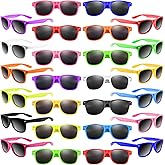 Morcheiong 24 Pack Neon Colors Sunglasses Unisex Party Sunglasses Favors Goody Bag Fillers Fun Gift for Birthday Beach Pool Party, 12 Colors