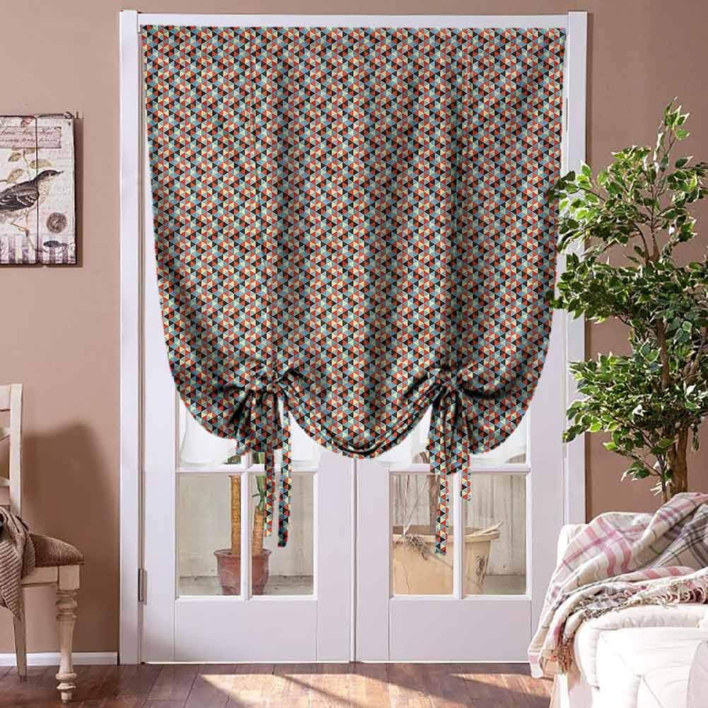 Window Curtains Abstract Triangle Blackout Curtains Tie Up Shade