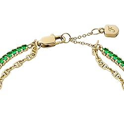 Fossil Women's Heritage D-Link Glitz Gold-Tone