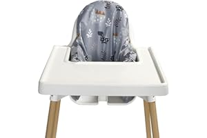 Nibble and Rest Highchair Insert Cover, Compatible for IKEA Antilop Highchair, High Chair Accessories Stain-Proof and Wipeable Insert Cover (Cushion NOT Included)(Dino Grey)