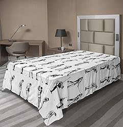 Ambesonne Golf Flat Sheet, Golf Swing Shown in 14