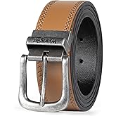 Wrangler Mens Reversible Leather Belt, Brown Black Casual Waist Belt, One Size, Cut For Fit