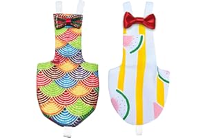 UKJENT Bird Diaper Protective Parrot Nappy, Reusable Flight Suit with Waterproof Inner Layer, Washable Cute Urine Wet Suit for Cockatiel Monk Parakeet Sun Parakeet Lory, 2 Pack(M)