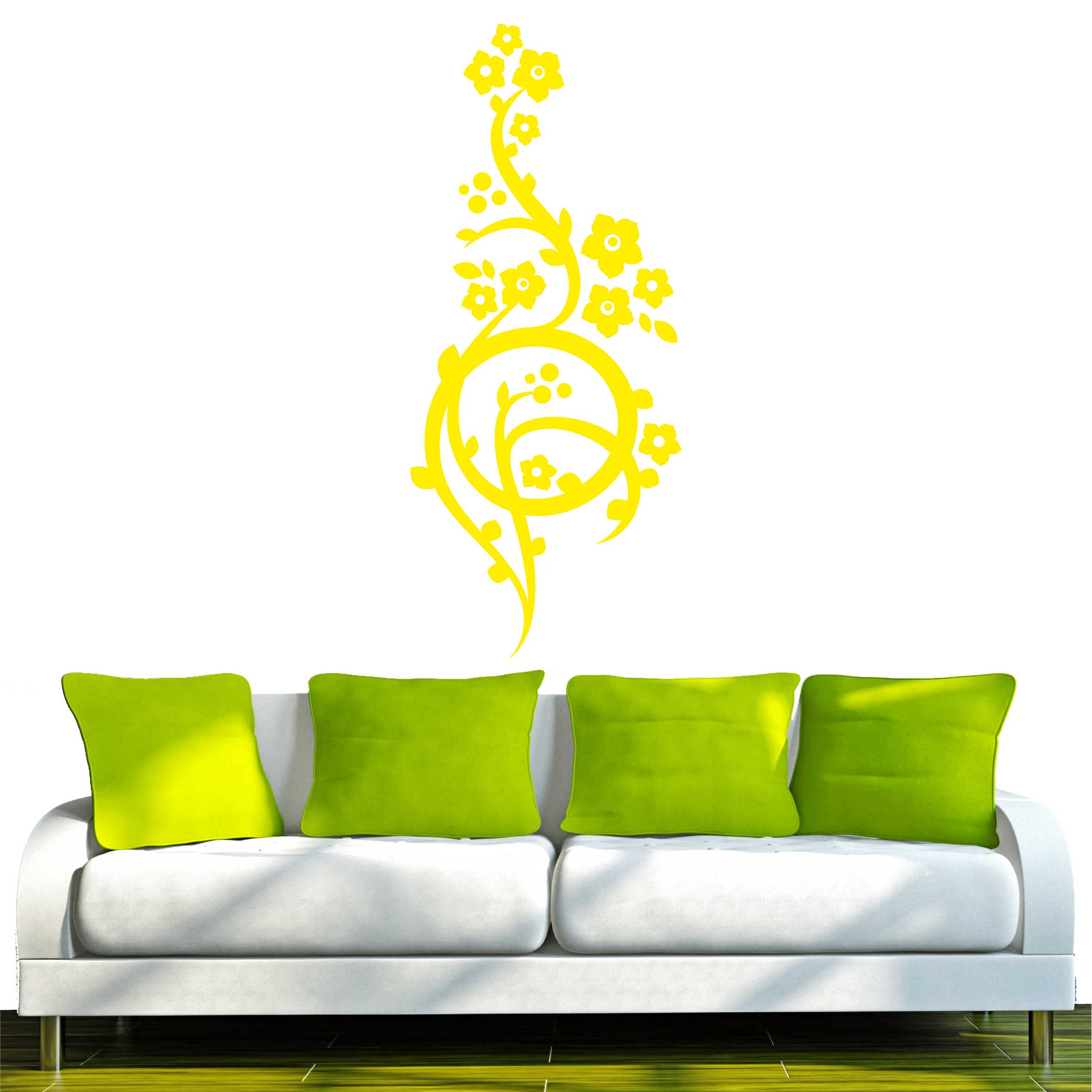 INDIGOS 4051095712633 Wall Quote, Vinyl Wall Art Sticker D212 Beautiful Tribal Vine Flower Plant 80 x 34 x 1 cm