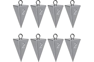 MLYLM Pyramid Sinkers for Surf & Saltwater Fishing Weights - Durable Lead Fishing Sinkers, 1oz,2oz,3oz,4oz,5oz,6oz,8oz, Assortment Packs.