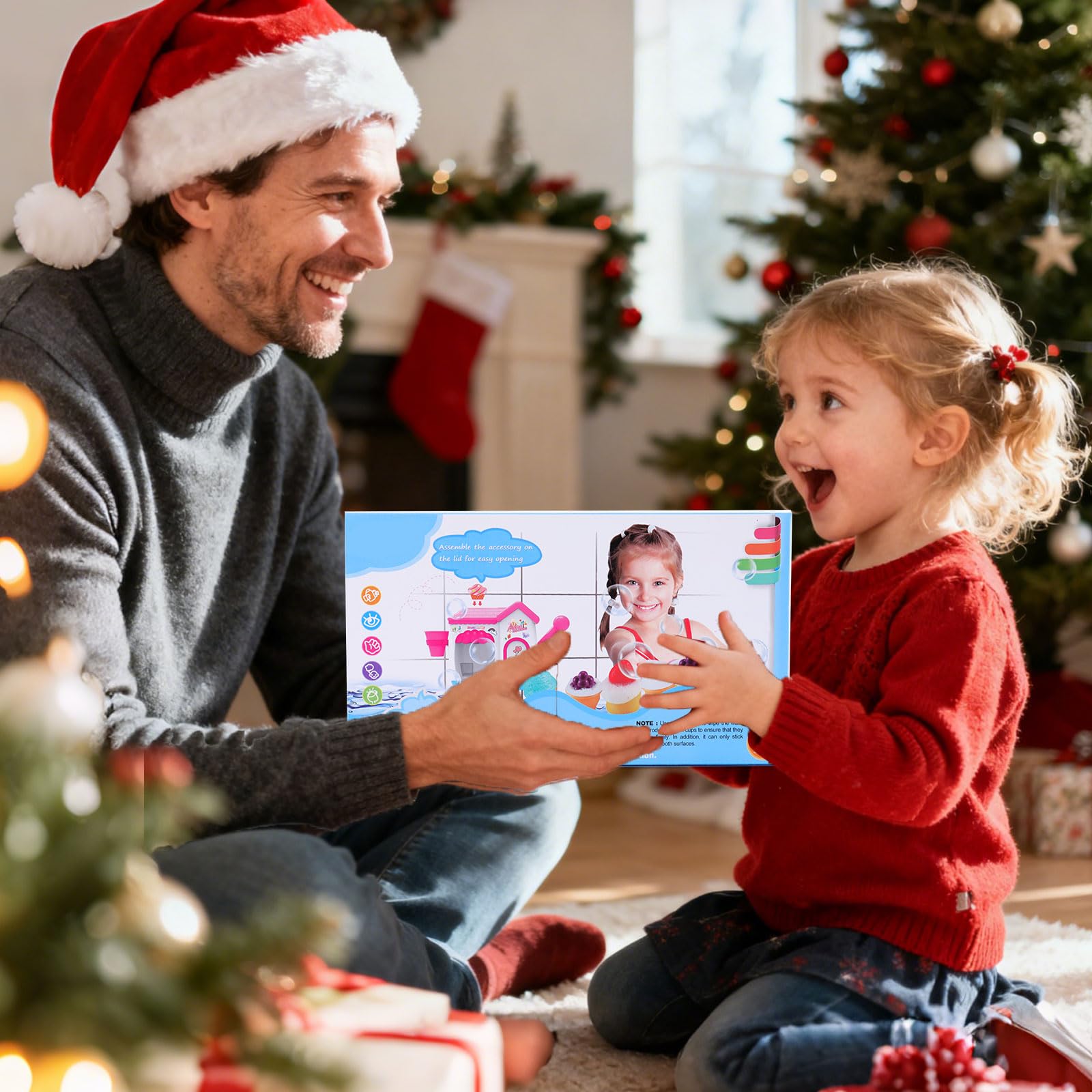 AugToy Bath Toys for Toddlers 3-5 Years, Ice Cream Foam Maker Bath Toys for Kids Ages 4-8, Bubble Pretend Cake Play Set Bathtub Toys Age 3 4 5 Year Old Girls Boys Christmas Birthday Gifts Idea