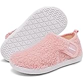 Heiiwarm Kids Girls Winter Slippers Lightweight House Slippers Cozy House Shoes Bedroom Non-Slip Indoor Warm Socks Pink Big Kid 5