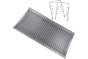 MOASKER 27 Inch Ash Pan Replacement Parts for Char Griller 1224, 1324, 2121, 2222, 2727 and Charbroil Grills, Charcoal Tray with 2pcs Fire Grate Hanger Set