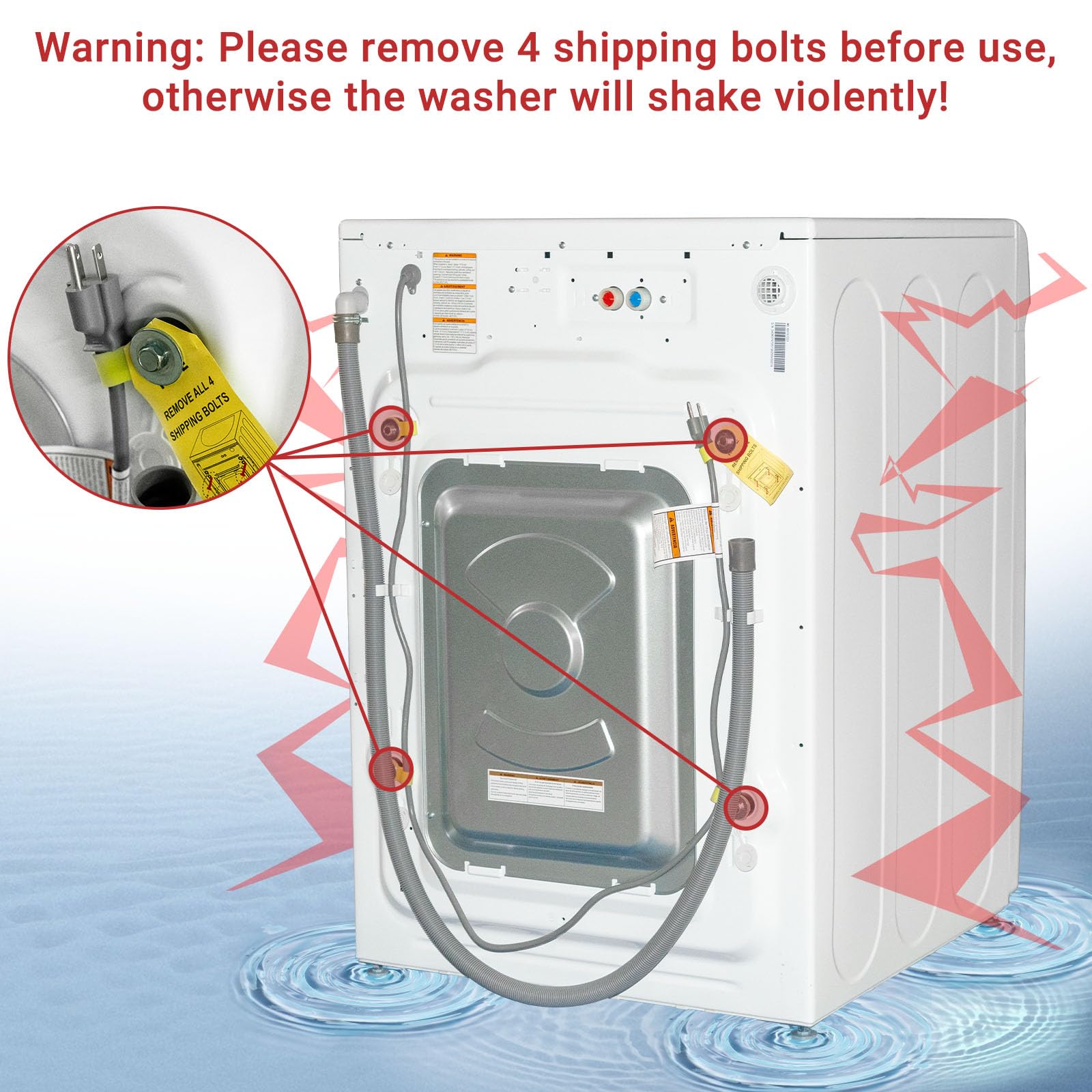 Washer Dryer Combo for RV Ventless, 2.7 cu.ft 120V Portable Washing Machine And Dryer All In One, 24