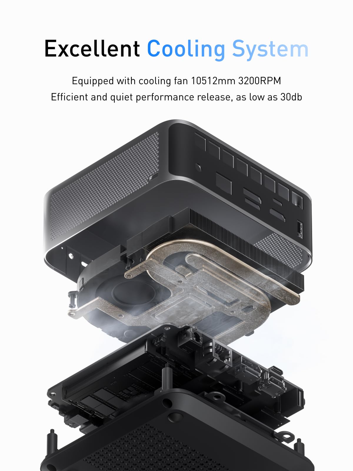 MINIS FORUM AI Mini PC M1 Pro-125H mit Intel Core Ultra 5 Prozessor 125H (14C/18T, bis zu 4,5 GHz), Mini Computer 32 GB DDR5 PCIe4.0 SSD 1 TB, Quad Display mit HDMI 2.1/USB4/DP, 5X USB Ports, WiFi 7 5