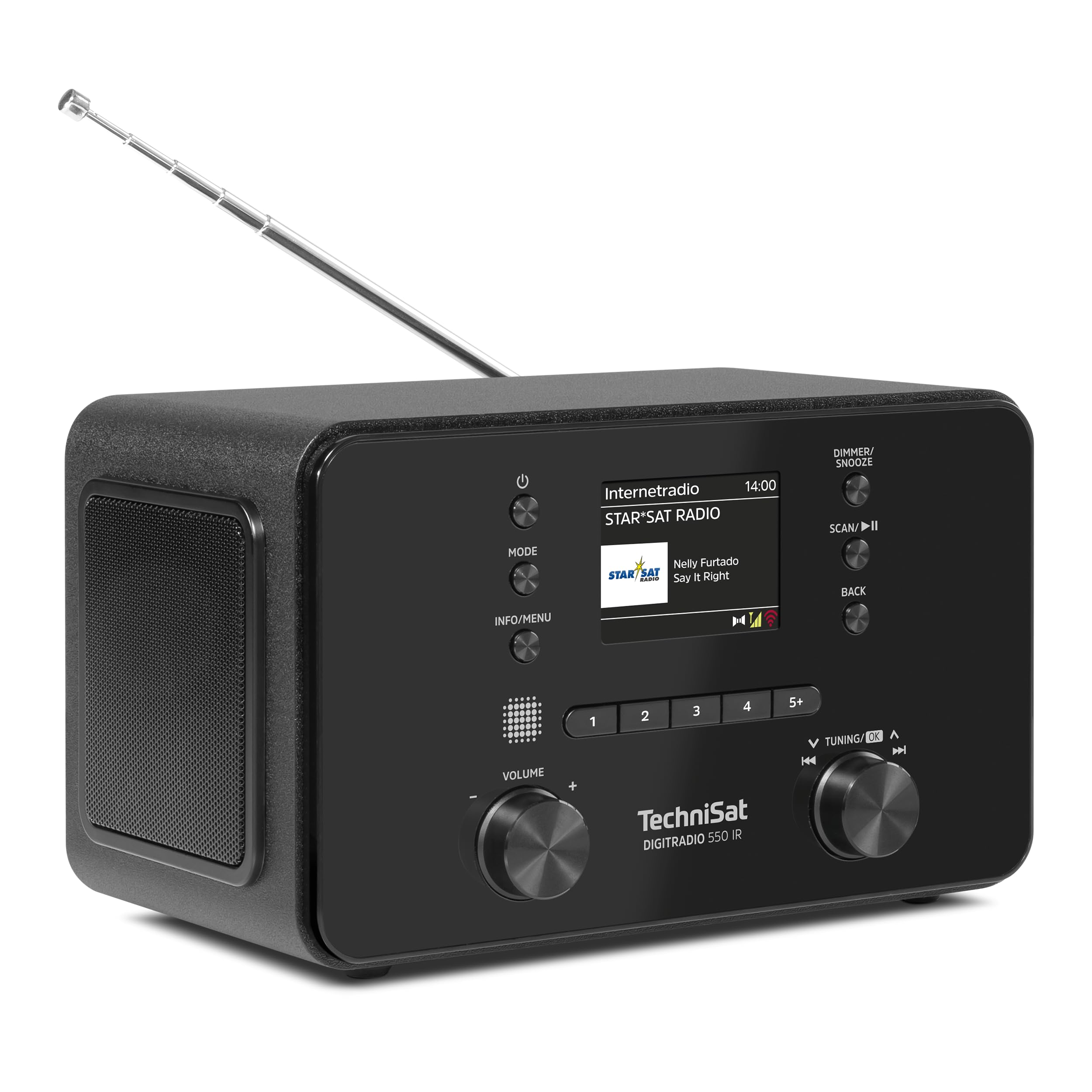 TechniSat DIGITRADIO 550 IR - Stereo Internetradio (DAB+, UKW, WLAN, Bluetooth, App-Steuerung, Wecker), schwarz