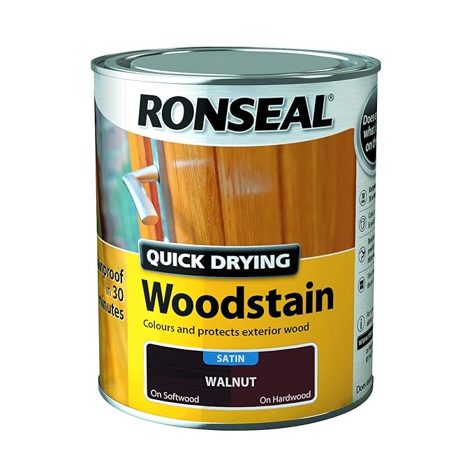 title=Ronseal vernice per legno ad asciugatura rapida, finitura satinata, 750 ml,