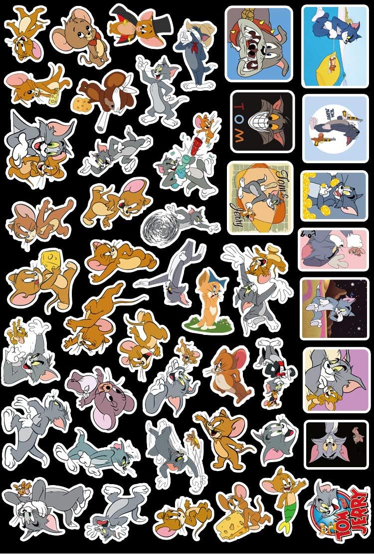 トムとジェリー 猫とネズミ Tom And Jerry アメリカアニメ 人気アニメ ステッカー49枚 ステッカー デカール 車 バイク Amazon