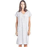 Casual Nights Women's Cotton Lace Short Sleeve Sleep Nightgown