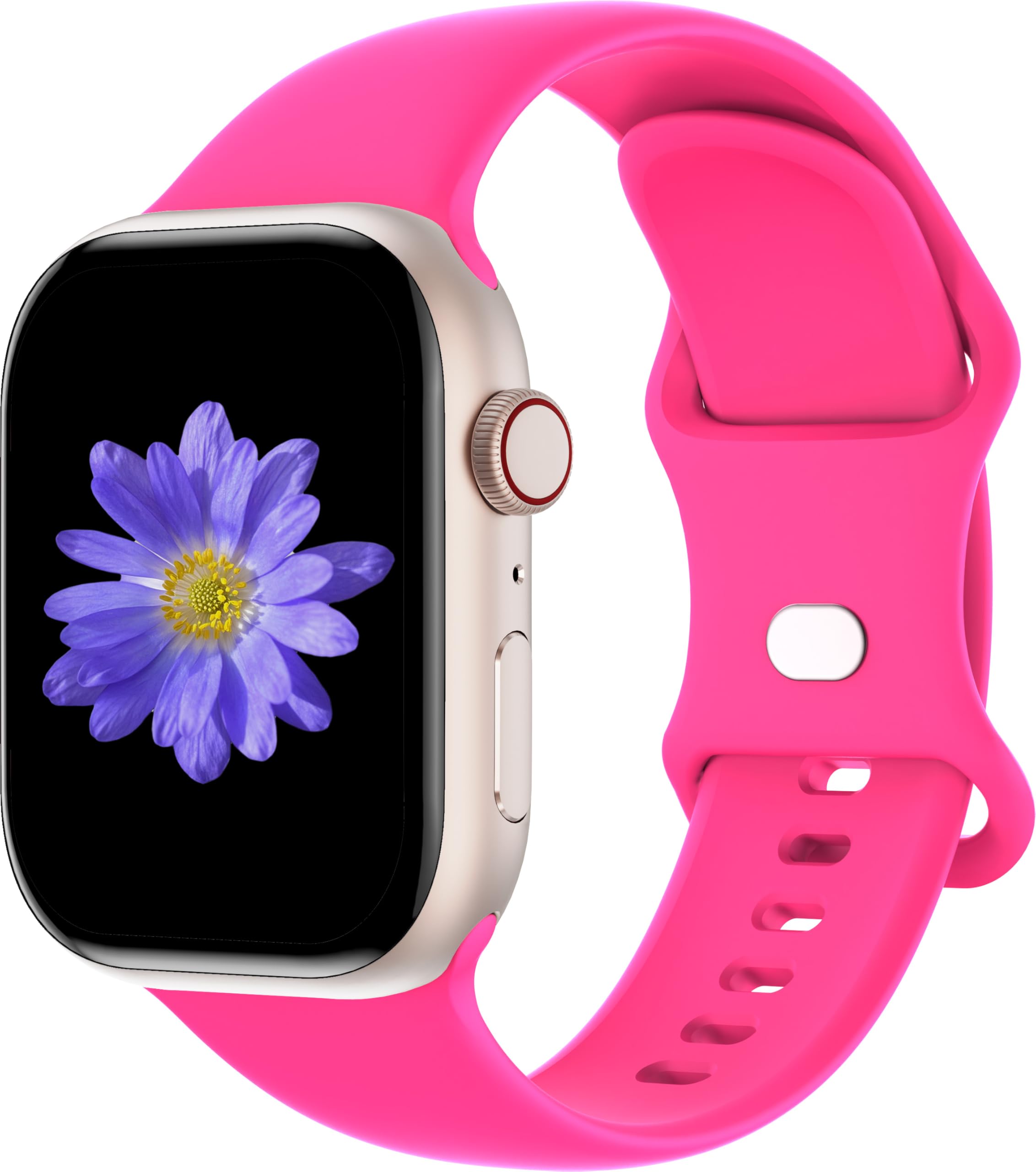 Photo 1 of Cindgress Sport Band Compatible with Apple Watch 41mm 38mm 40mm for Women Men, Soft Silicone Strap for iWatch Wristband Series SE 10 9 8 7 6 5 4 3 2 1 S/M Hot Pink