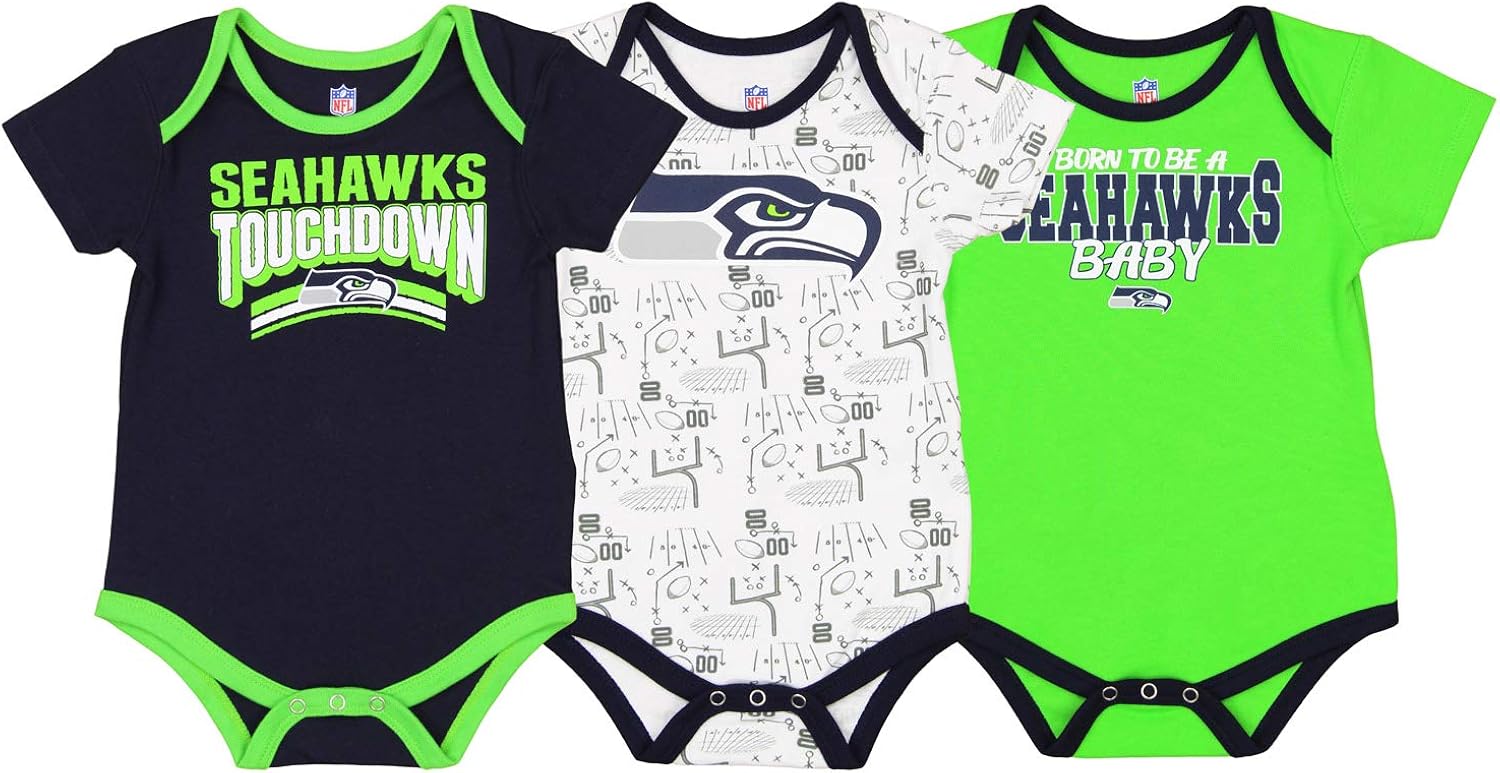 OuterStuff NFL Baby Boys Infants Playmaker 3pc Bodysuit Set, Team Options
